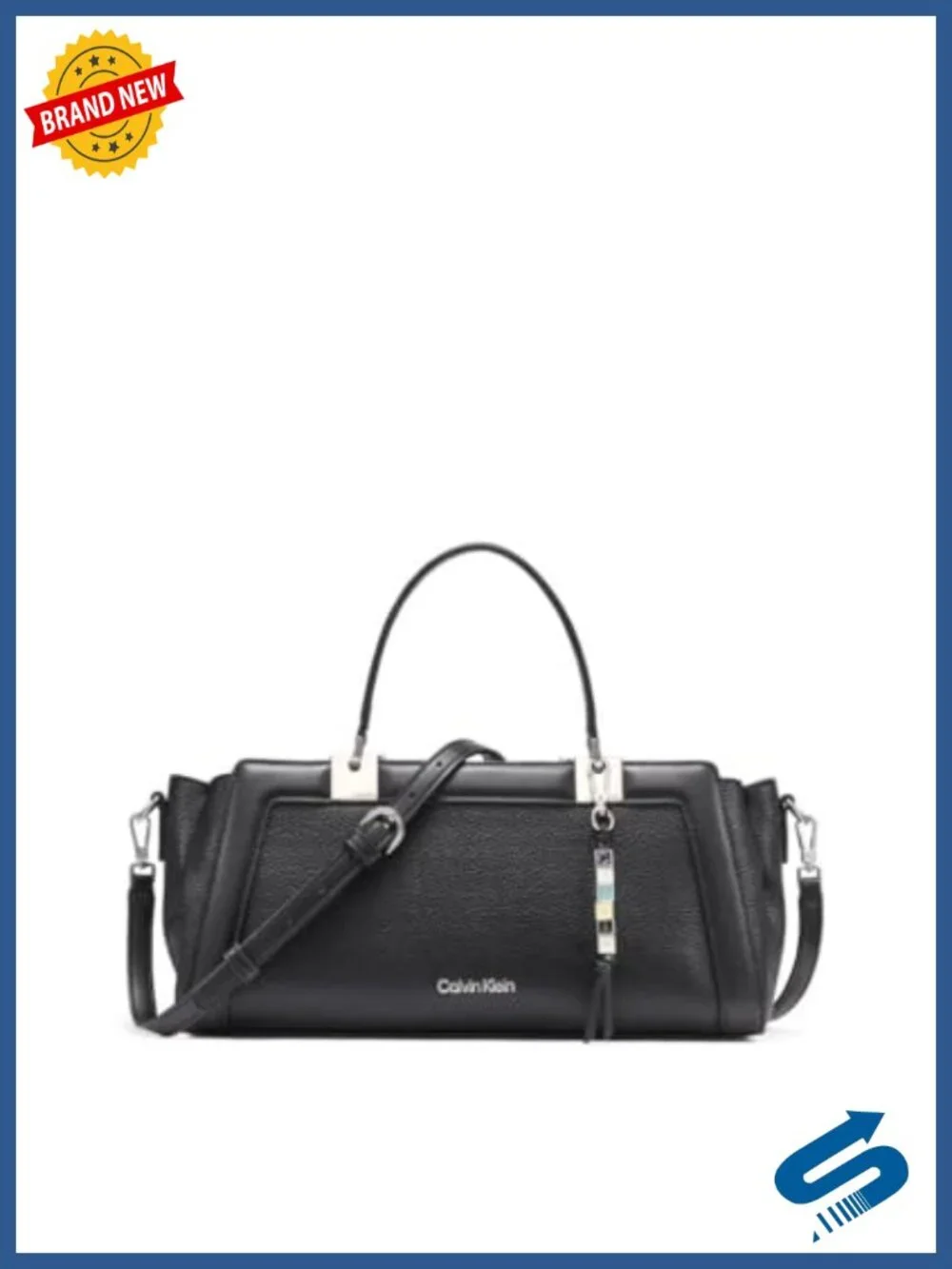 Vegan Leather Organizational Satchel with Crossbody Strap
